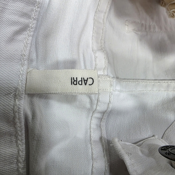 Rag & Bone /JEAN Capri Skinny Jeans White Raw Frayed Hem Stretch Size 29 - Picture 13 of 14